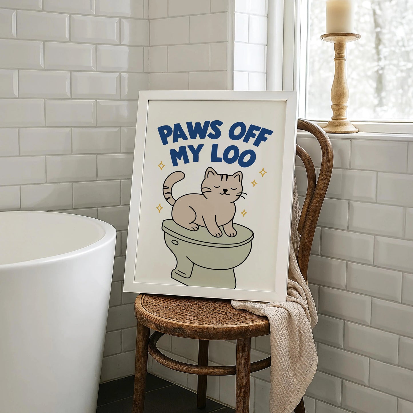 Paws off my Loo | Cat wall art by Nine Lives Tribe