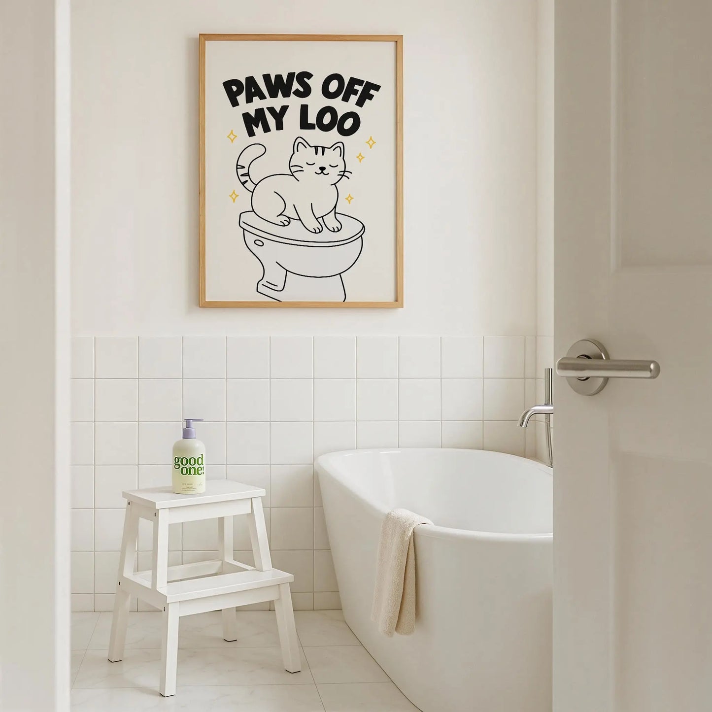 Paws off my Loo | Cat wall art by Nine Lives Tribe