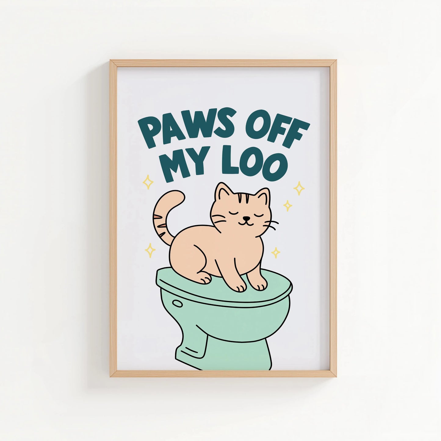 Paws off my Loo | Cat wall art by Nine Lives Tribe