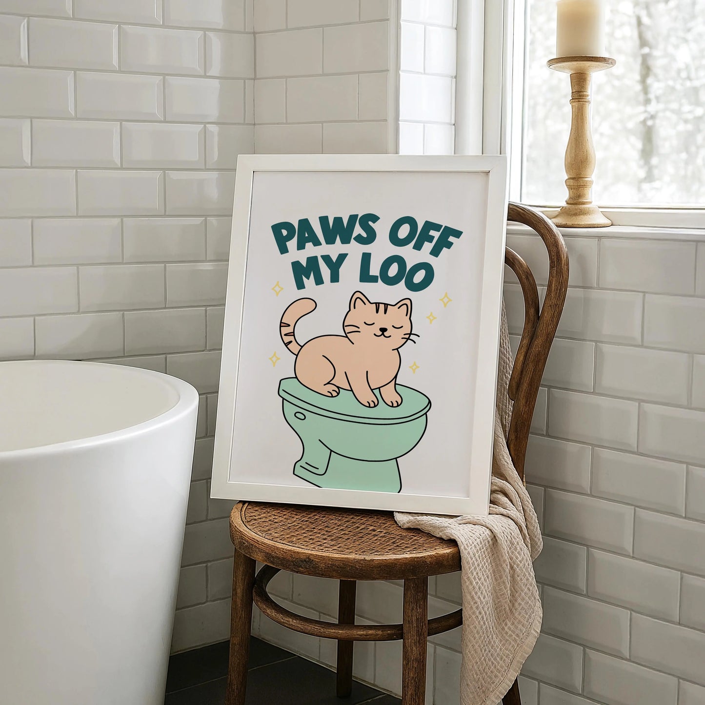 Paws off my Loo | Cat wall art by Nine Lives Tribe