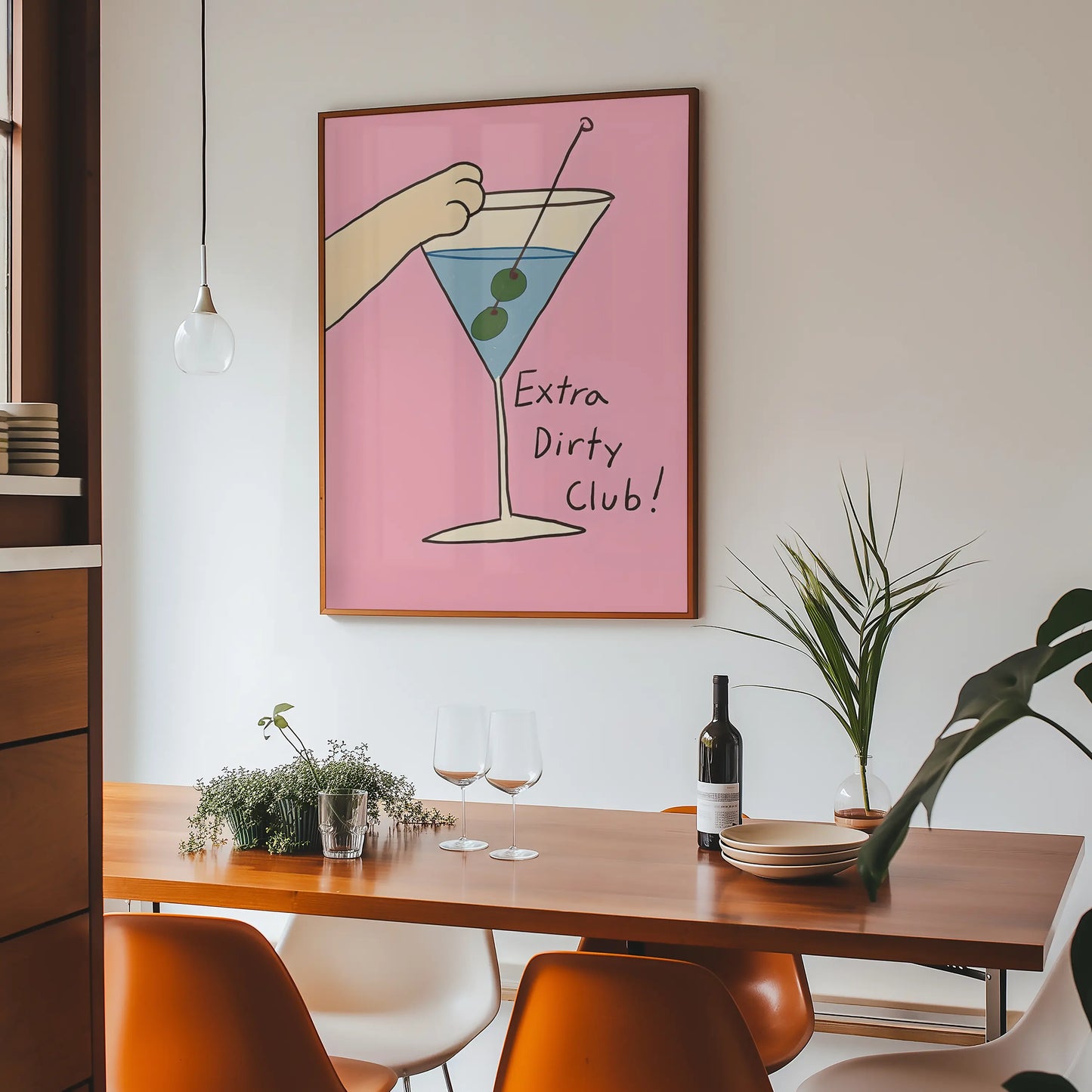 Pink Extra Dirty Club Print | Cat wall art by Nine Lives Tribe