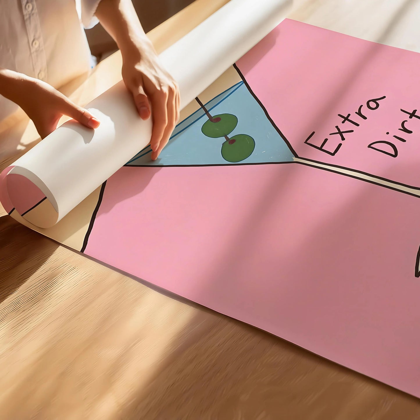 Pink Extra Dirty Club Print | Cat wall art by Nine Lives Tribe