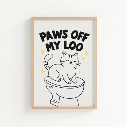 Paws off my Loo | Cat wall art by Nine Lives Tribe
