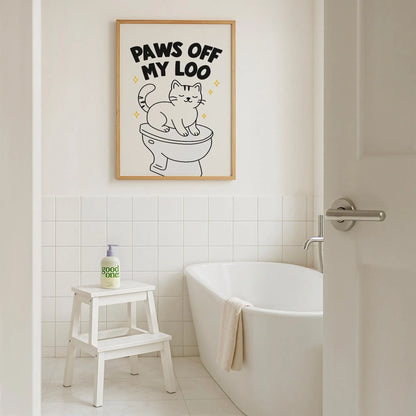 Paws off my Loo | Cat wall art by Nine Lives Tribe