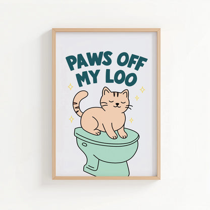 Paws off my Loo | Cat wall art by Nine Lives Tribe