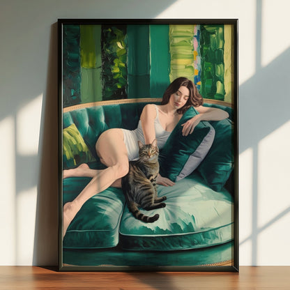 Velvet Stillness Print | Cat wall art by Nine Lives Tribe