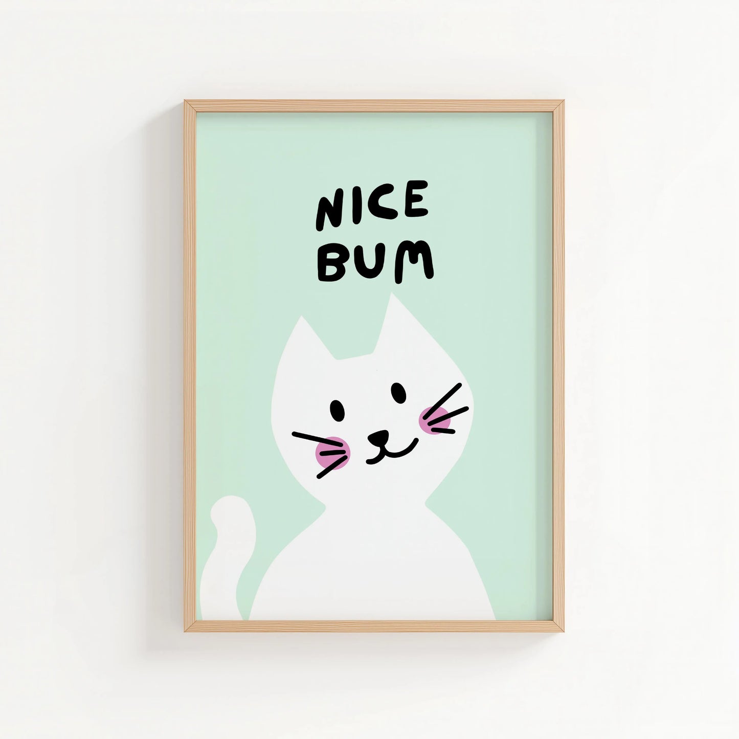 Nice Bum Print | Cat wall art by Nine Lives Tribe