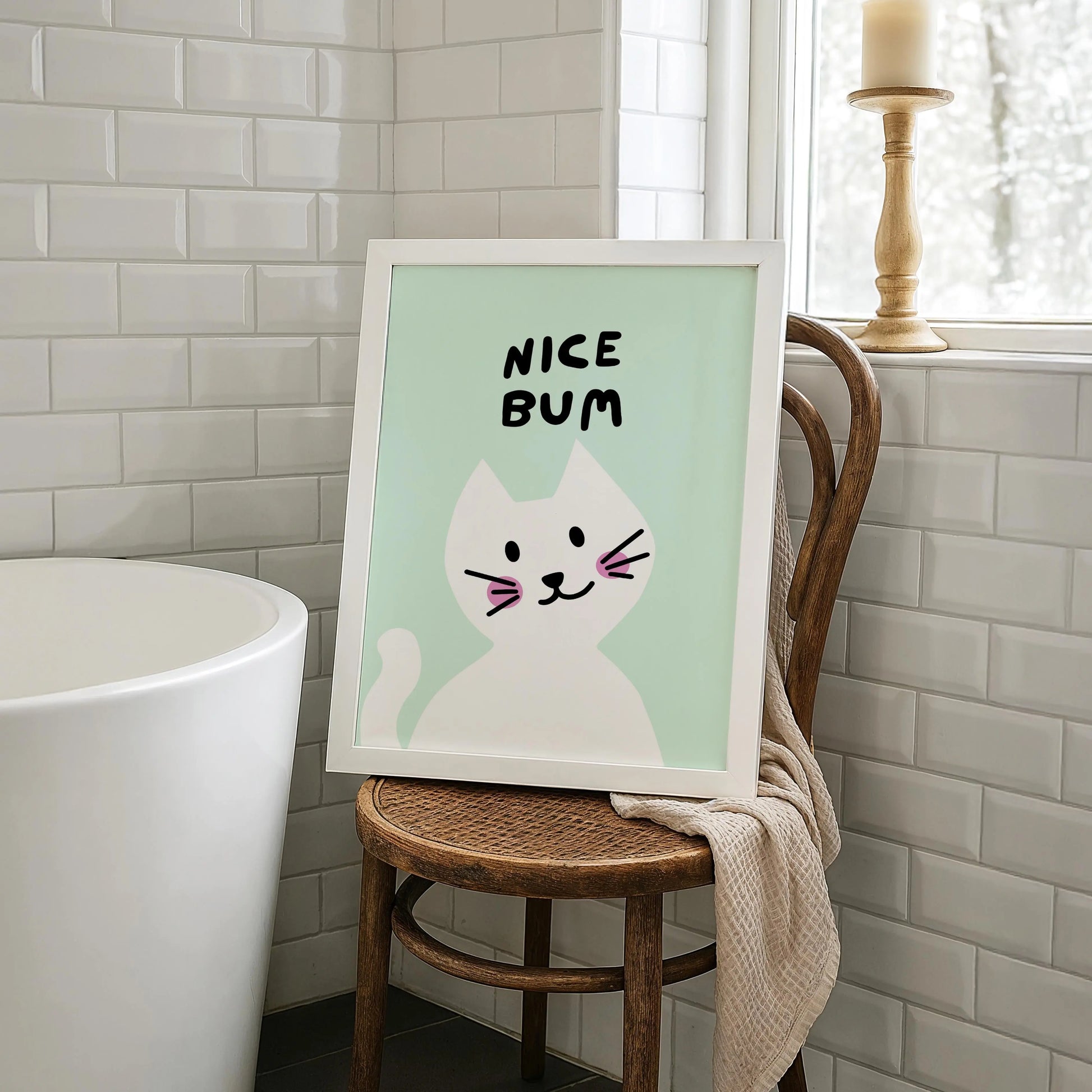 Nice Bum Print | Cat wall art by Nine Lives Tribe