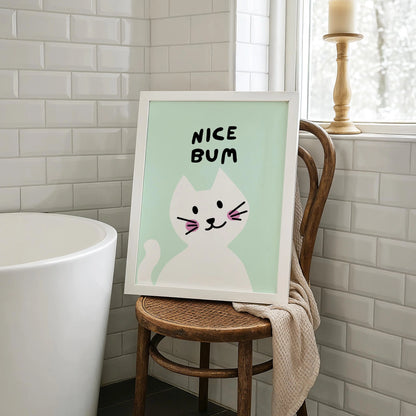 Nice Bum Print | Cat wall art by Nine Lives Tribe