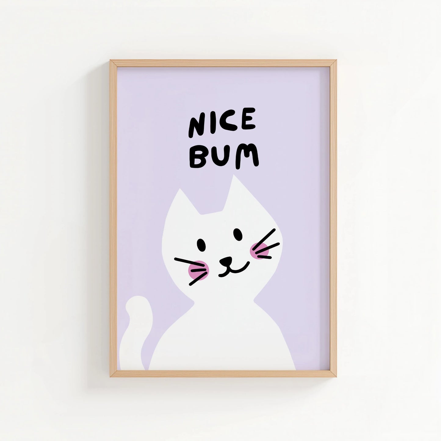 Nice Bum Print | Cat wall art by Nine Lives Tribe