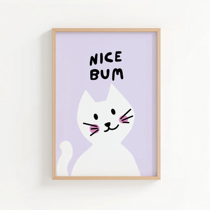 Nice Bum Print | Cat wall art by Nine Lives Tribe