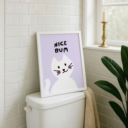 Nice Bum Print | Cat wall art by Nine Lives Tribe