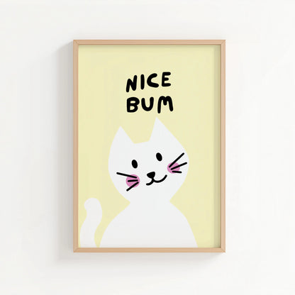 Nice Bum Print | Cat wall art by Nine Lives Tribe
