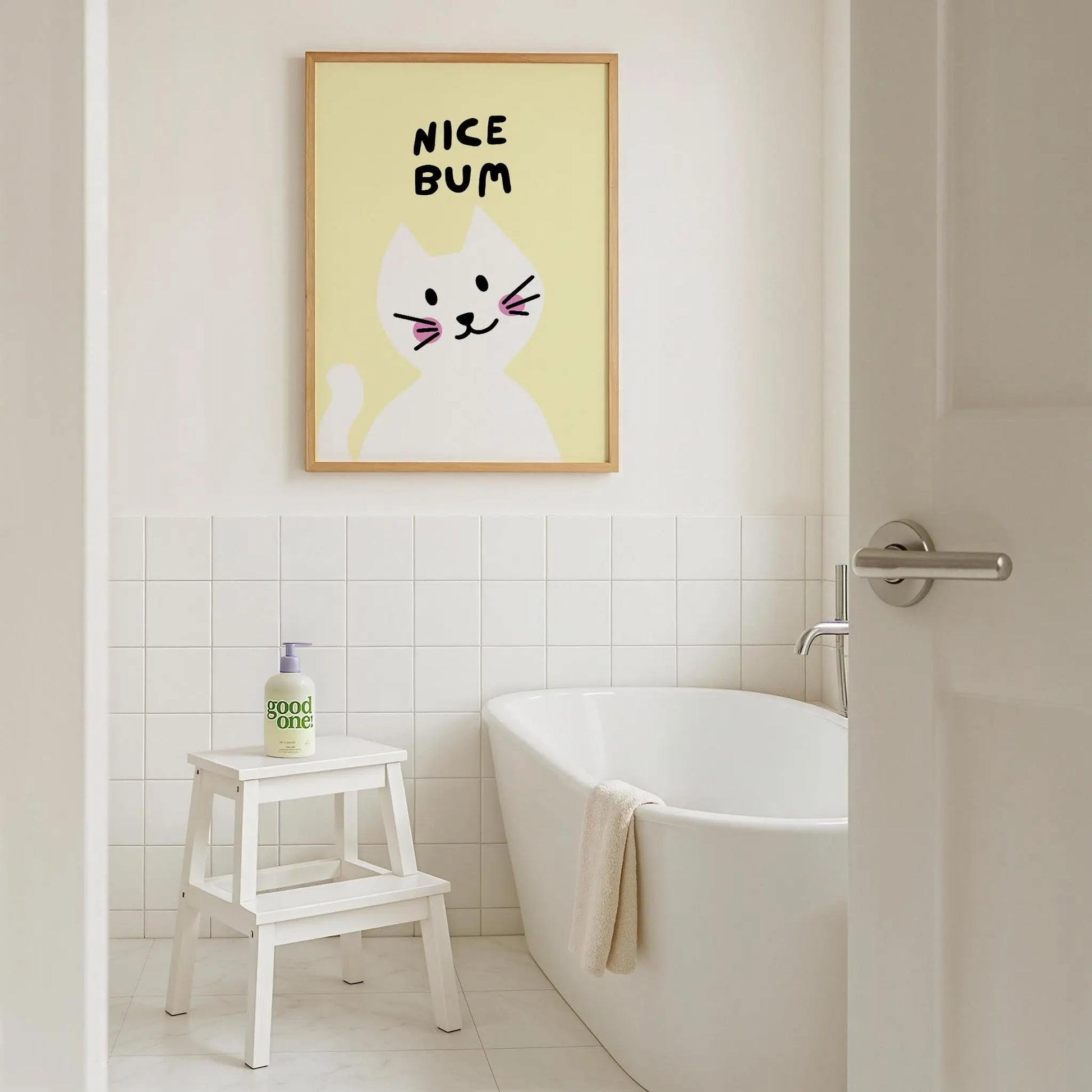 Nice Bum Print | Cat wall art by Nine Lives Tribe