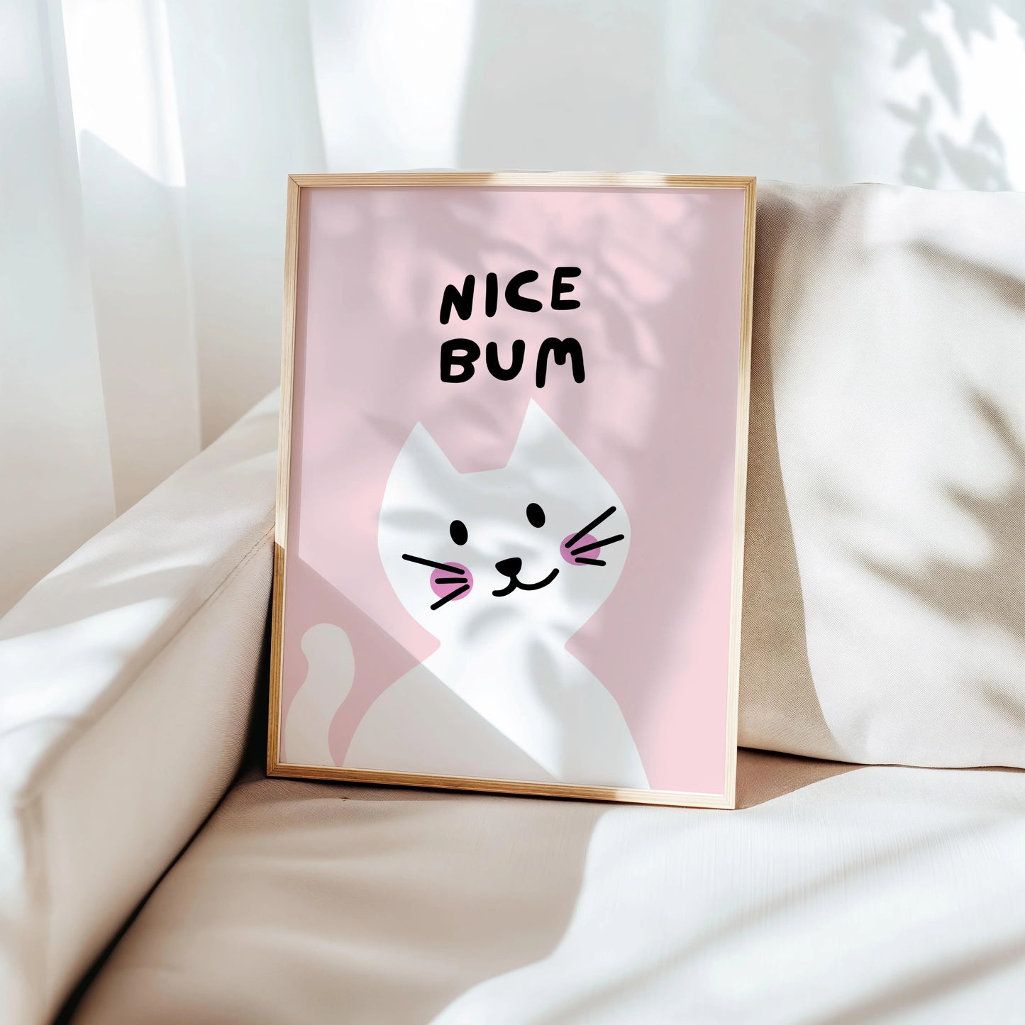 Nice Bum Print | Cat wall art by Nine Lives Tribe