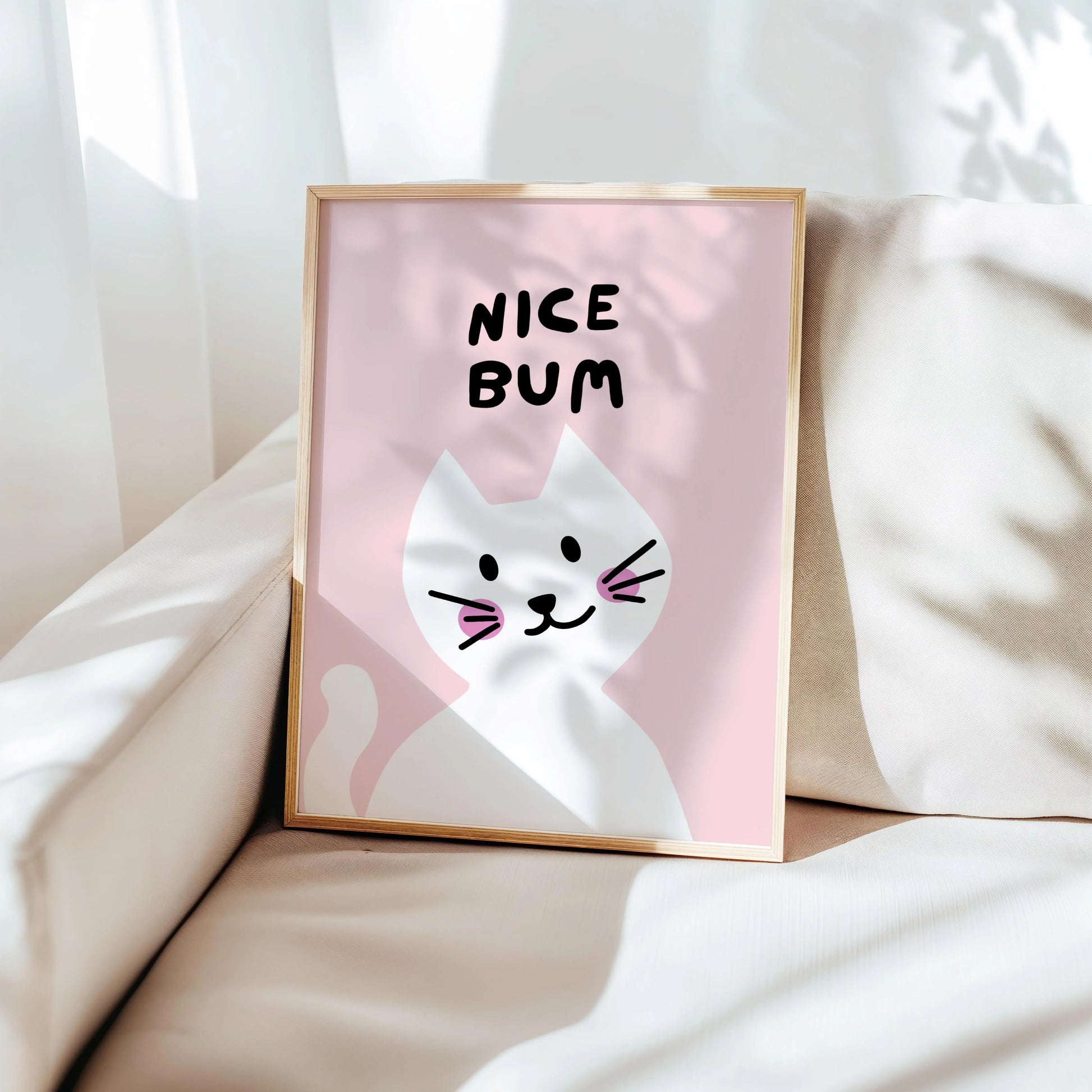 Nice Bum Print | Cat wall art by Nine Lives Tribe