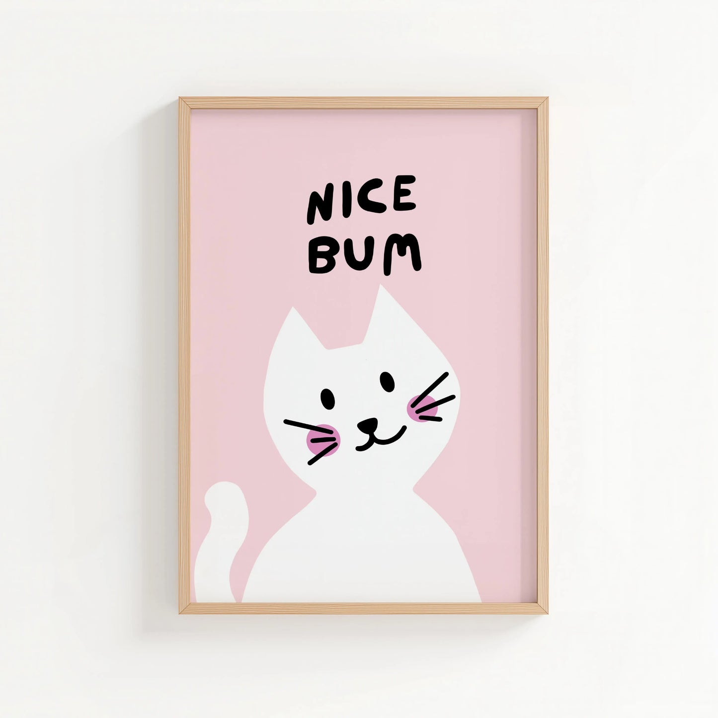 Nice Bum Print | Cat wall art by Nine Lives Tribe