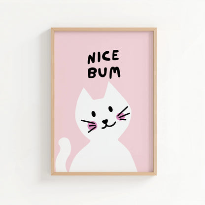 Nice Bum Print | Cat wall art by Nine Lives Tribe