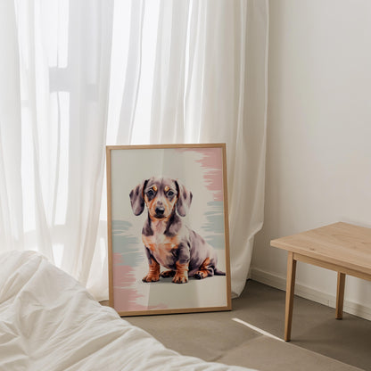 Pastel Dachshund Print | Cat wall art by Nine Lives Tribe