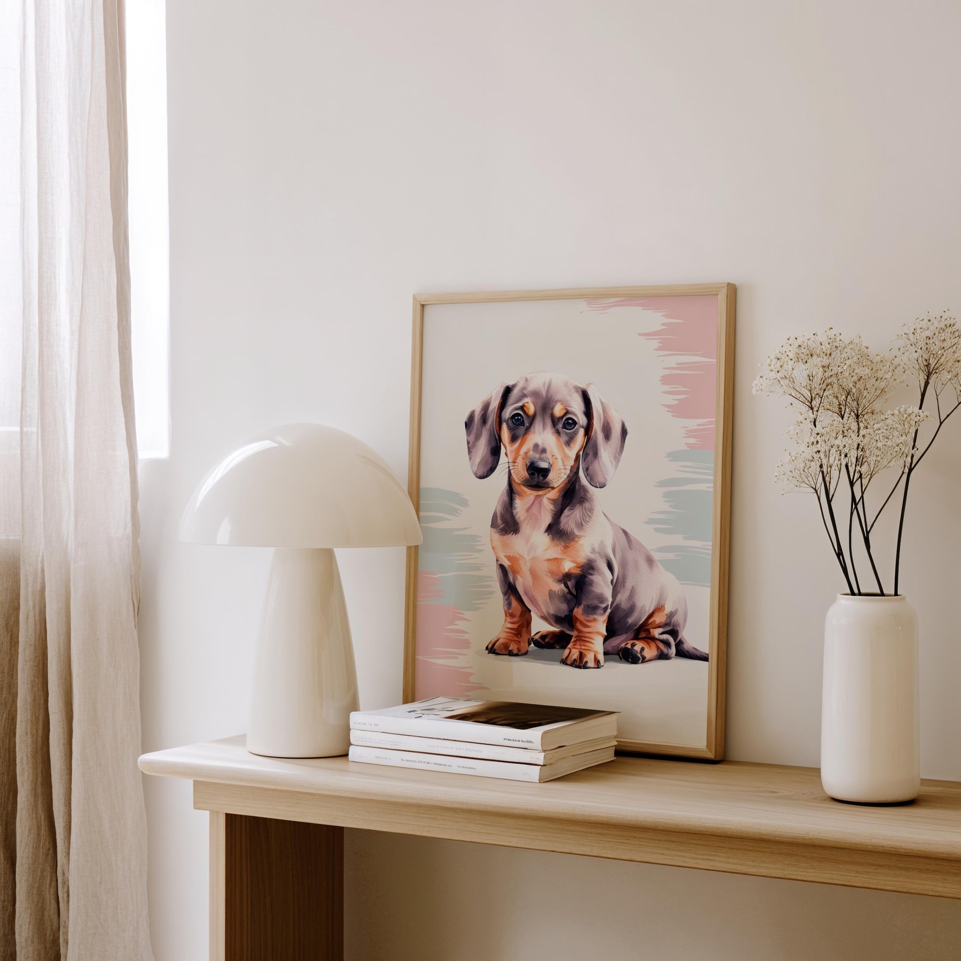 Pastel Dachshund Print | Cat wall art by Nine Lives Tribe
