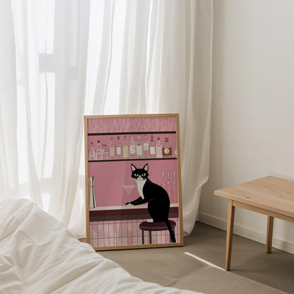Martini Meow Print | Cat wall art by Nine Lives Tribe