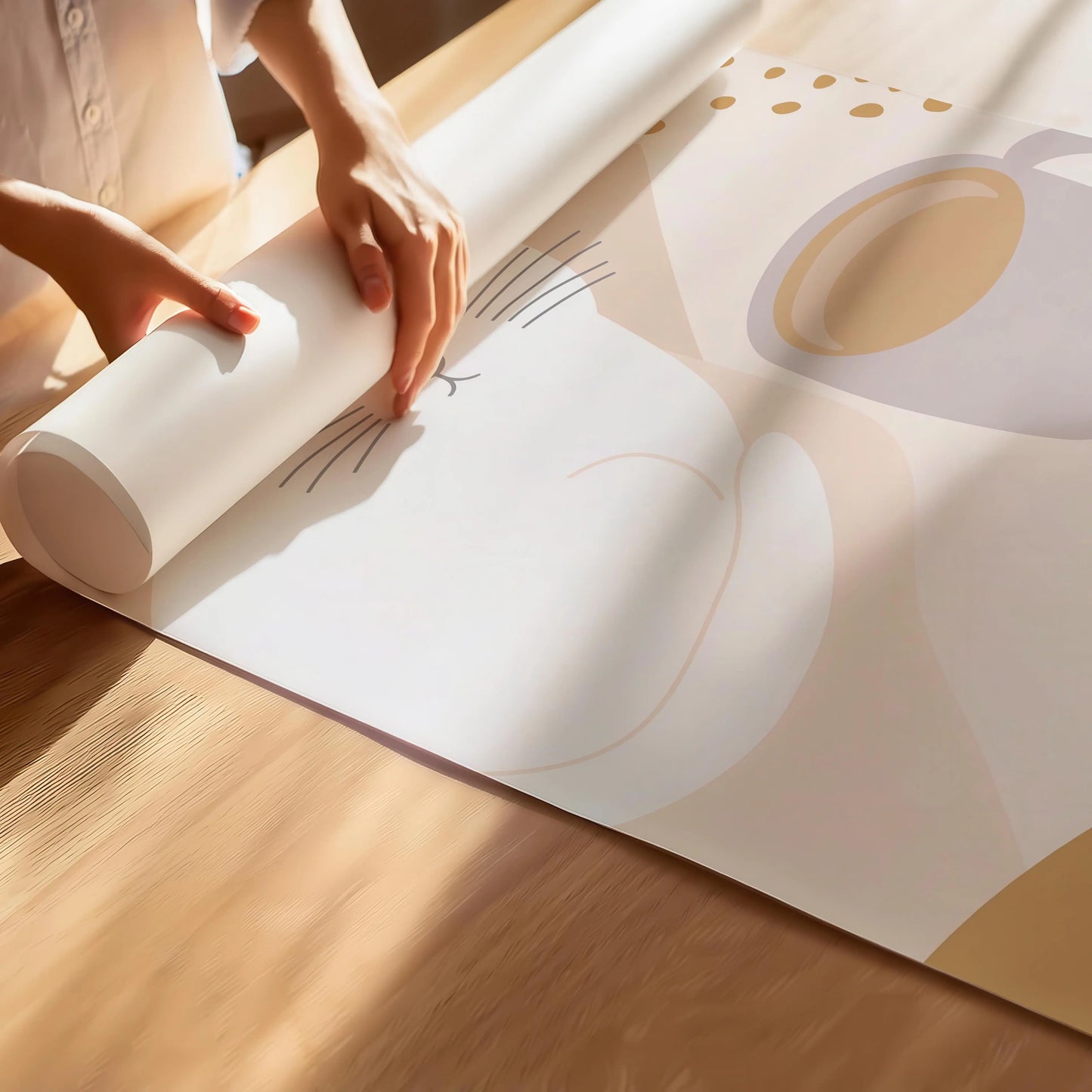 Abstract Cat & Coffee Print | Cat wall art by Nine Lives Tribe