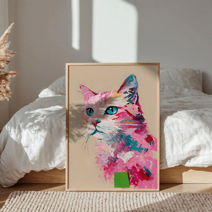 Colour Pop Cat Art Print | Cat wall art by Nine Lives Tribe