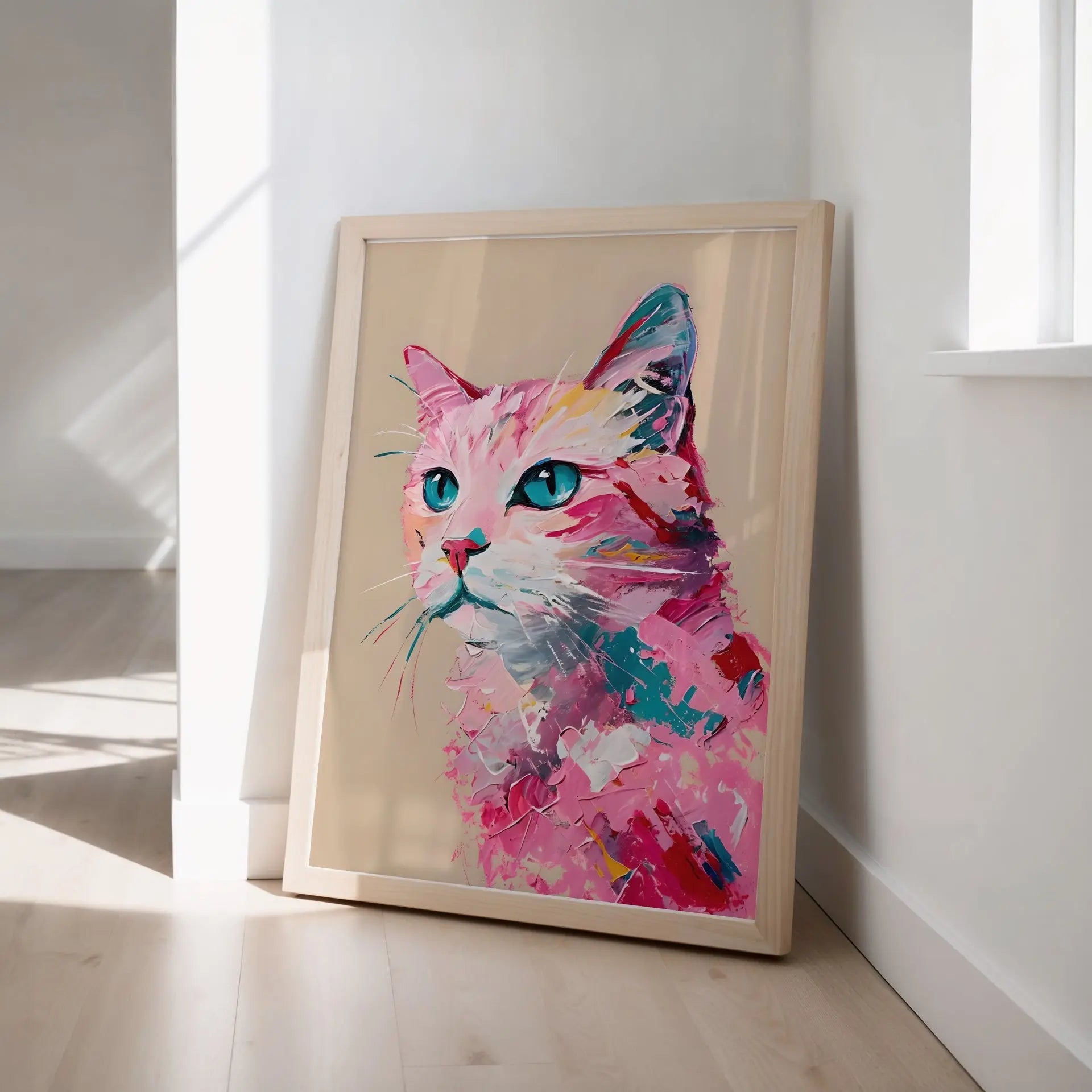 Colour Pop Cat Art Print | Cat wall art by Nine Lives Tribe