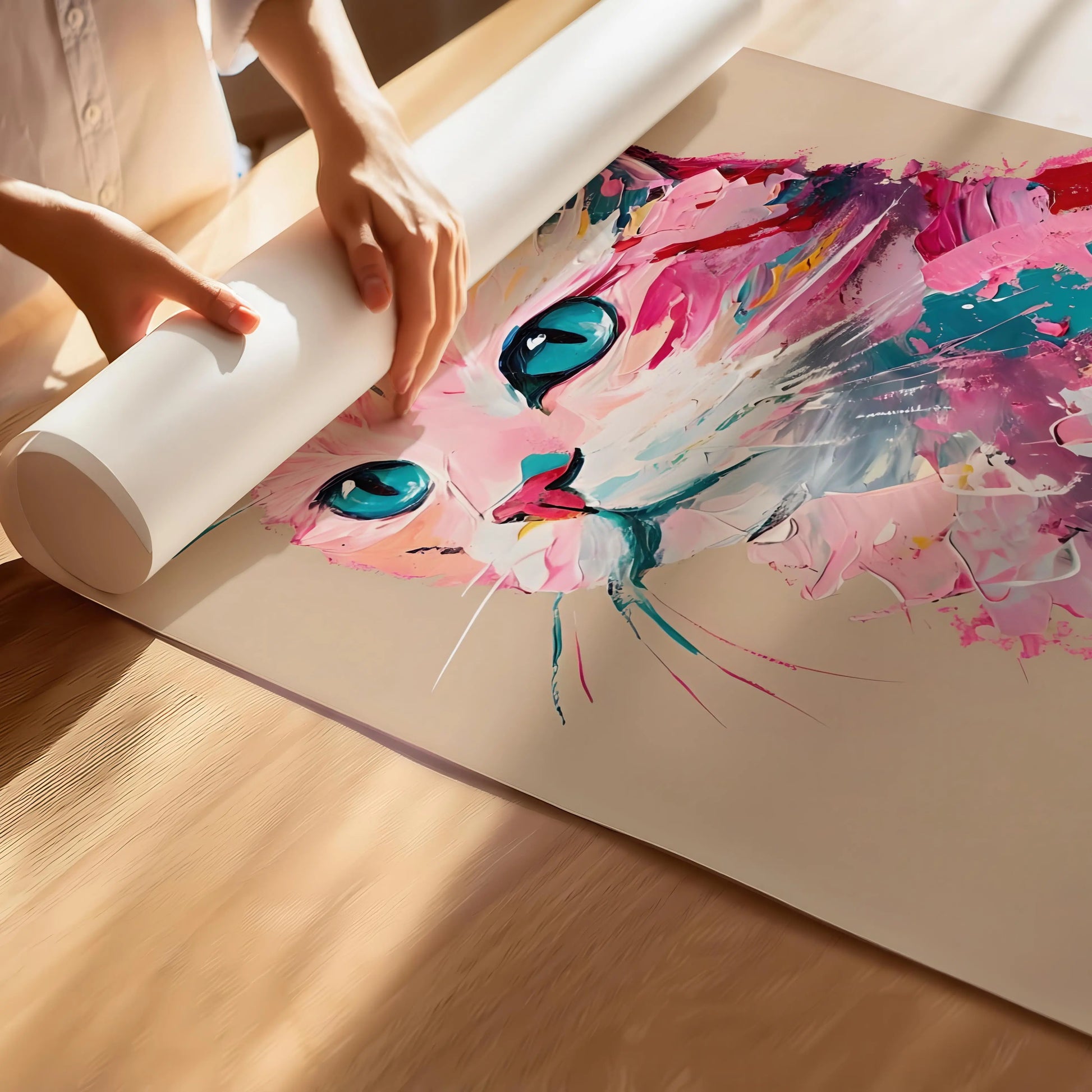 Colour Pop Cat Art Print | Cat wall art by Nine Lives Tribe