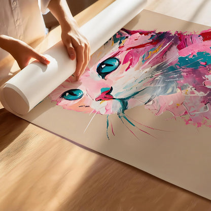 Colour Pop Cat Art Print | Cat wall art by Nine Lives Tribe