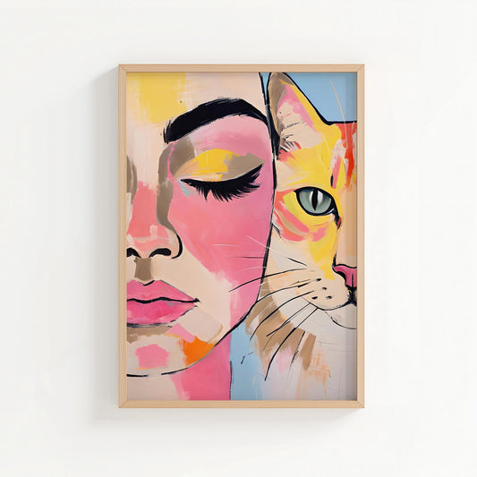 Face to Feline Print | Cat wall art by Nine Lives Tribe