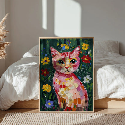 Garden Muse – Colourful Cat Art Print | Cat wall art by Nine Lives Tribe