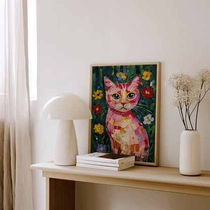 Garden Muse – Colourful Cat Art Print | Cat wall art by Nine Lives Tribe