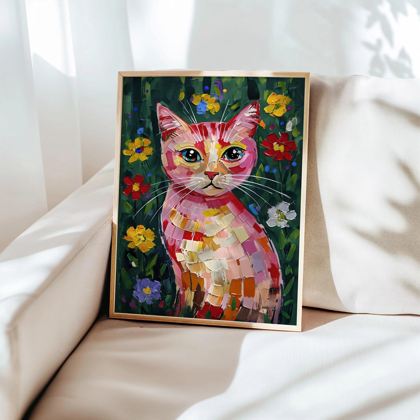 Garden Muse – Colourful Cat Art Print | Cat wall art by Nine Lives Tribe