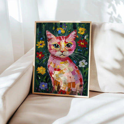 Garden Muse – Colourful Cat Art Print | Cat wall art by Nine Lives Tribe