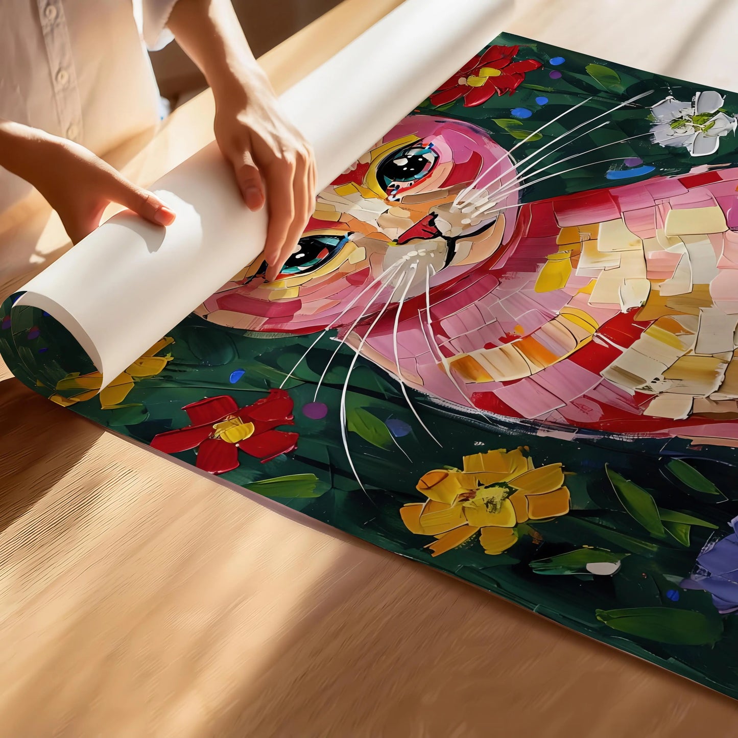 Garden Muse – Colourful Cat Art Print | Cat wall art by Nine Lives Tribe