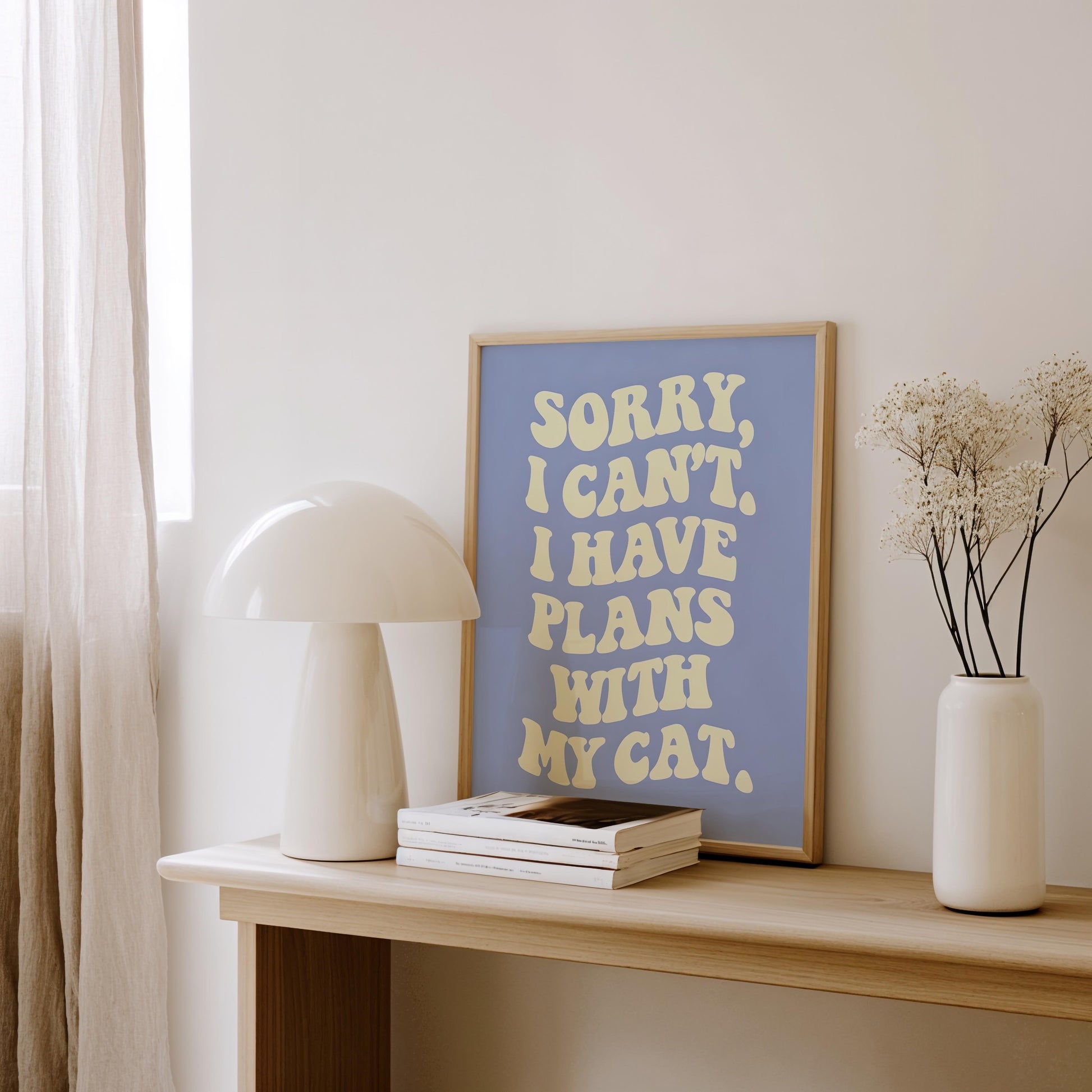 Plans with My Cat Print | Cat wall art by Nine Lives Tribe