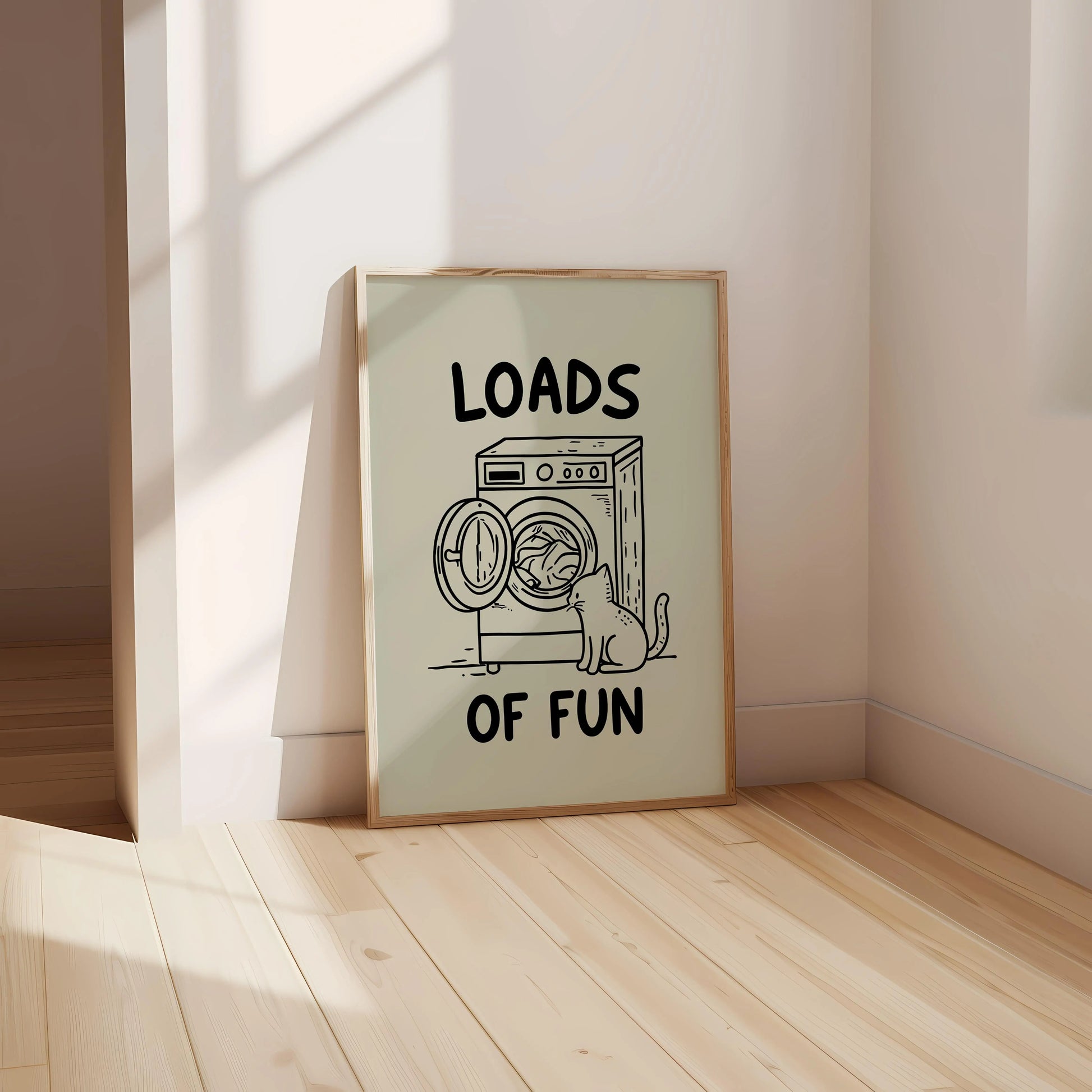 Loads of Fun Laundry Print | Cat wall art by Nine Lives Tribe