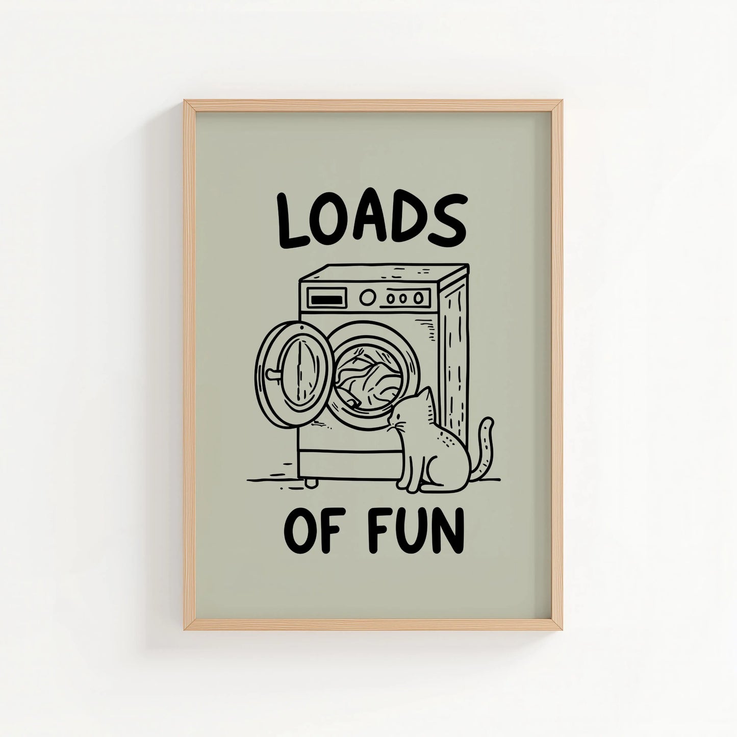 Loads of Fun Laundry Print | Cat wall art by Nine Lives Tribe