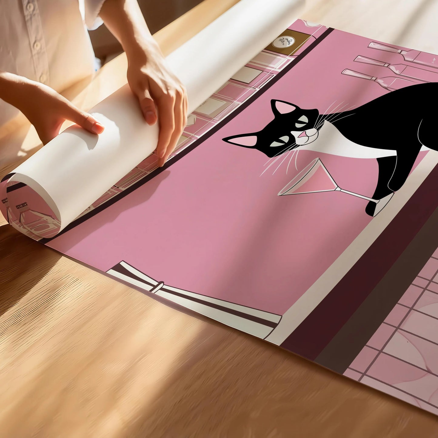 Martini Meow Print | Cat wall art by Nine Lives Tribe