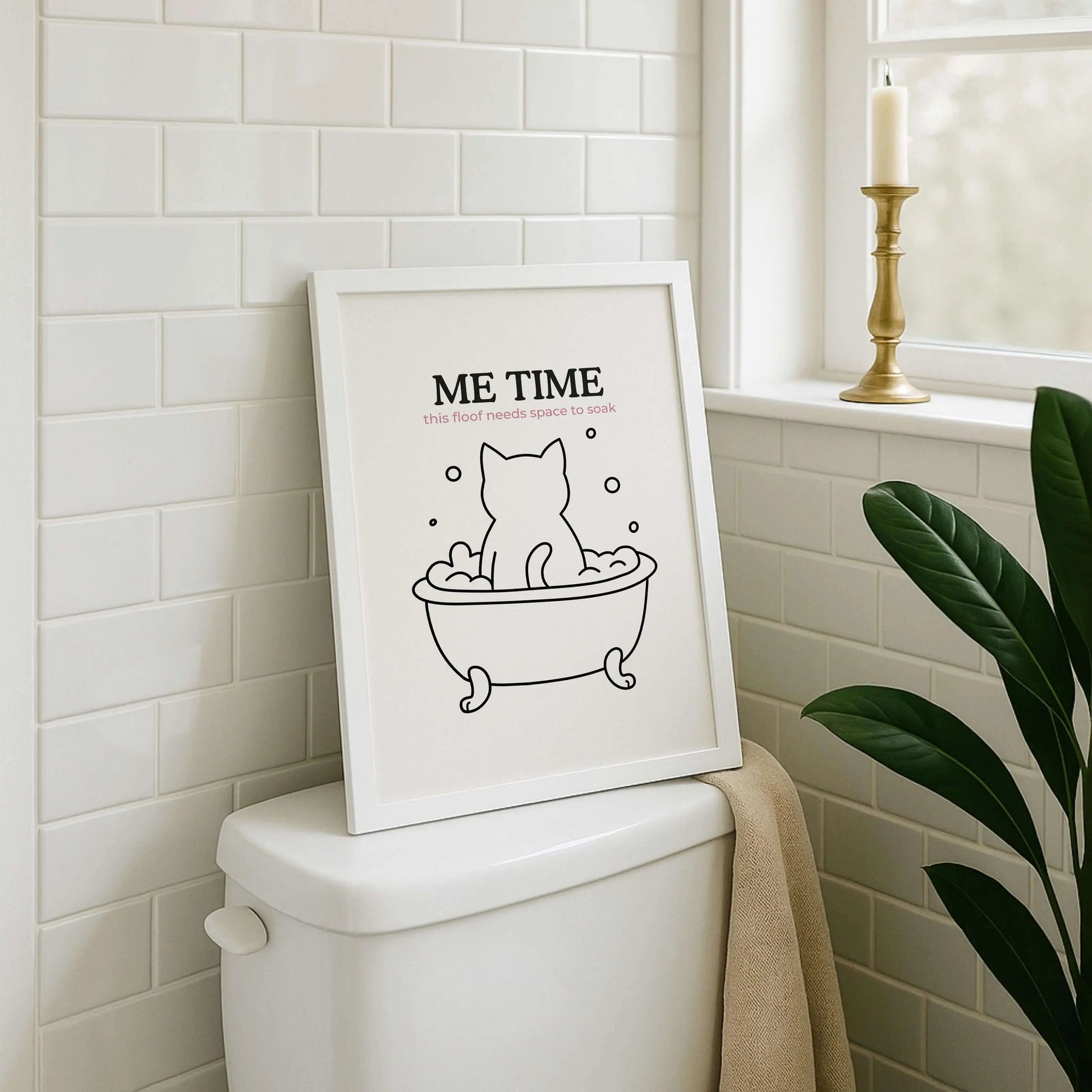 'Me Time' Bathroom Print - Nine Lives Tribe
