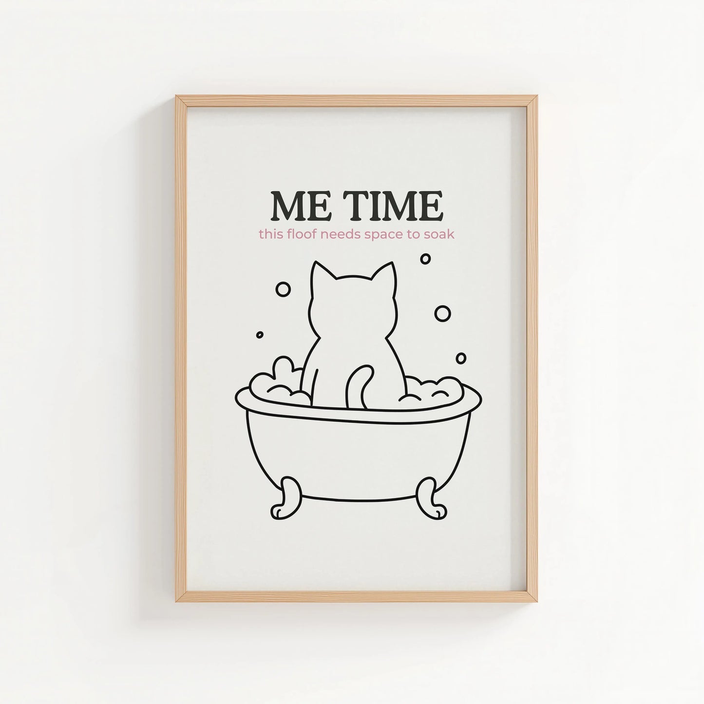 'Me Time' Bathroom Print | Cat wall art by Nine Lives Tribe