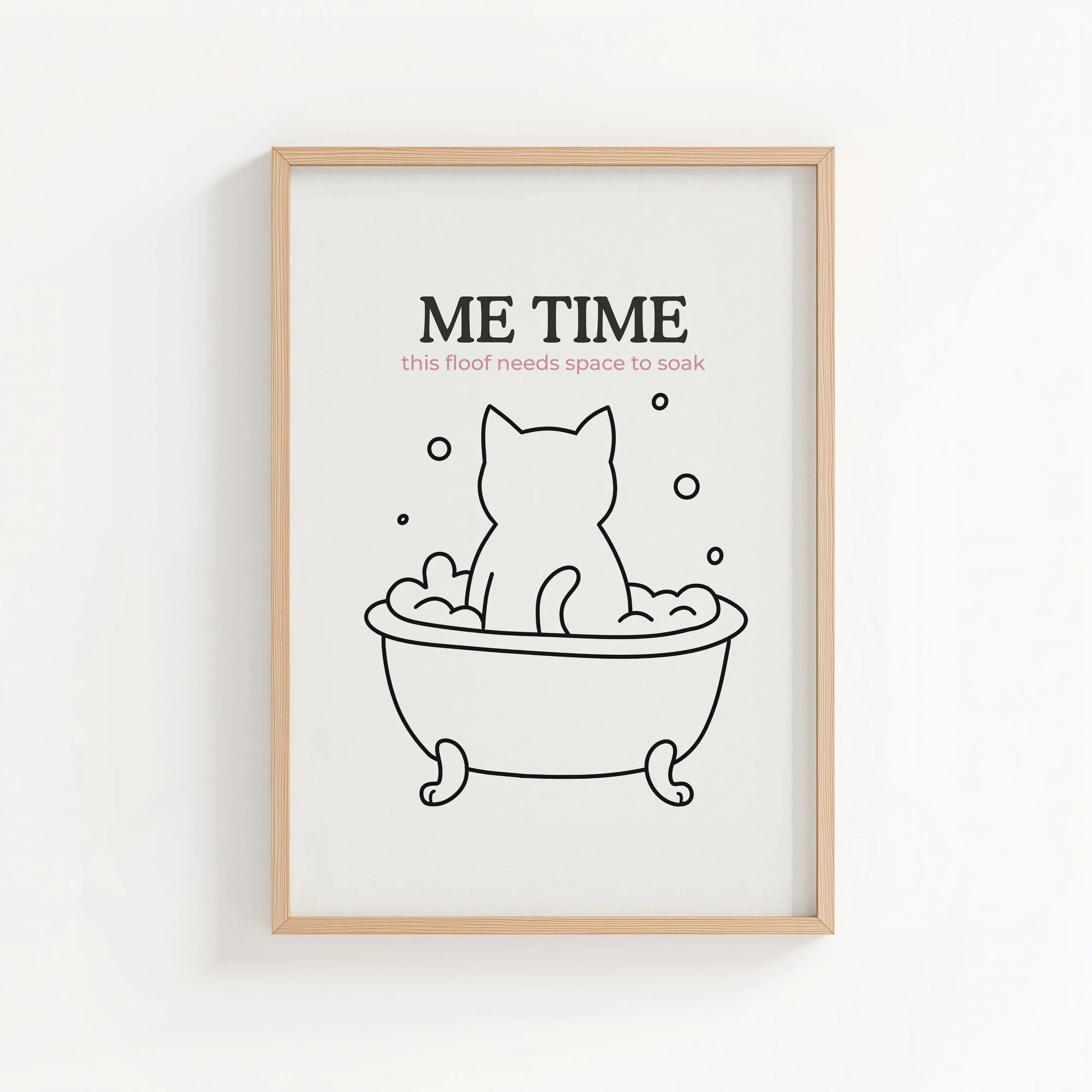 'Me Time' Bathroom Print | Cat wall art by Nine Lives Tribe