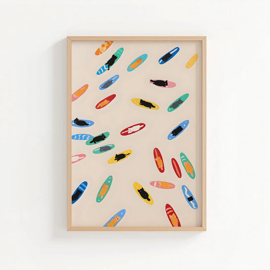 Meow on Board | Cat wall art by Nine Lives Tribe