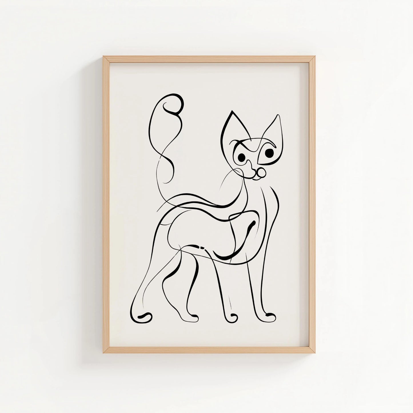 Minimalist Line Art Cat Print | Cat wall art by Nine Lives Tribe