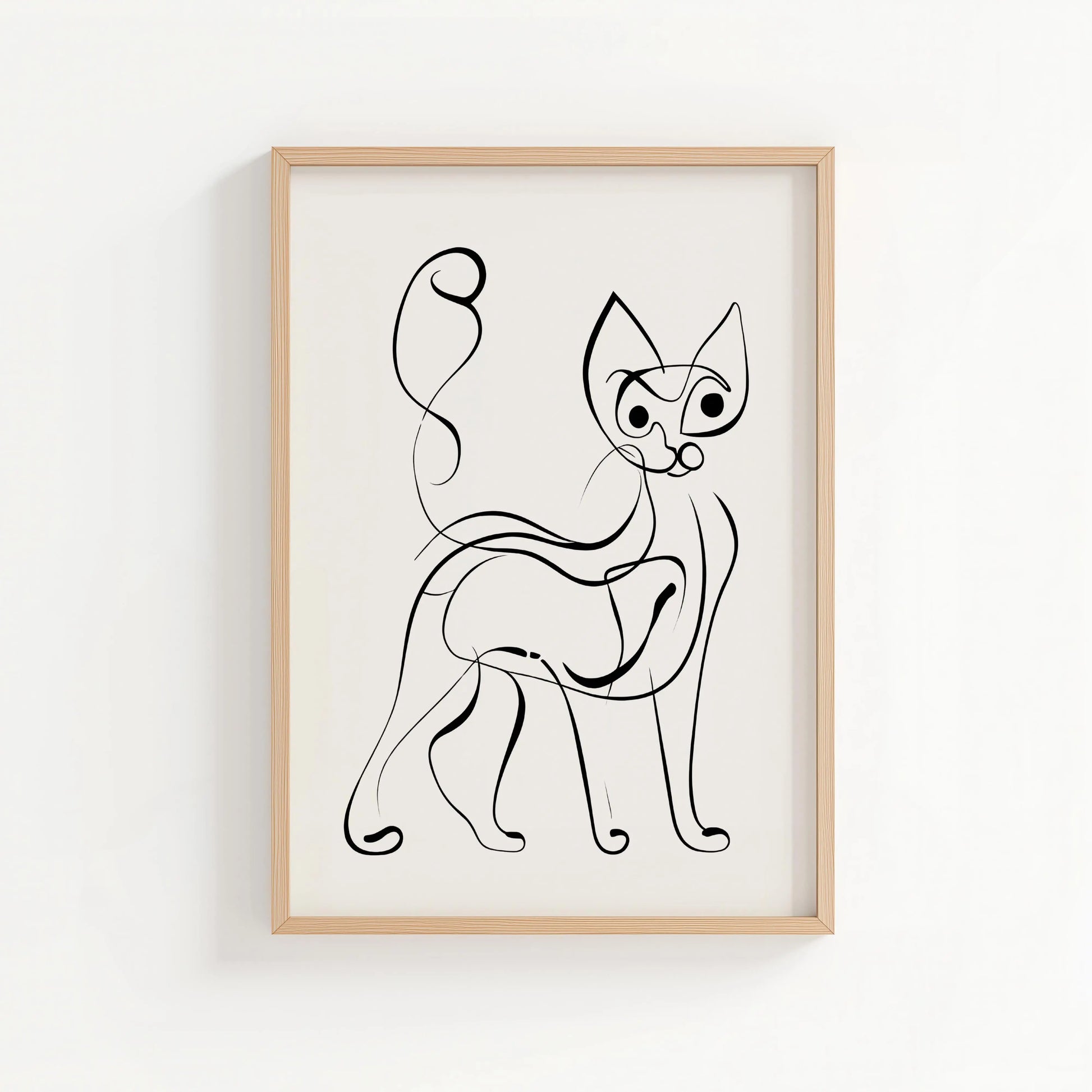Minimalist Line Art Cat Print | Cat wall art by Nine Lives Tribe