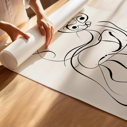 Minimalist Line Art Cat Print | Cat wall art by Nine Lives Tribe