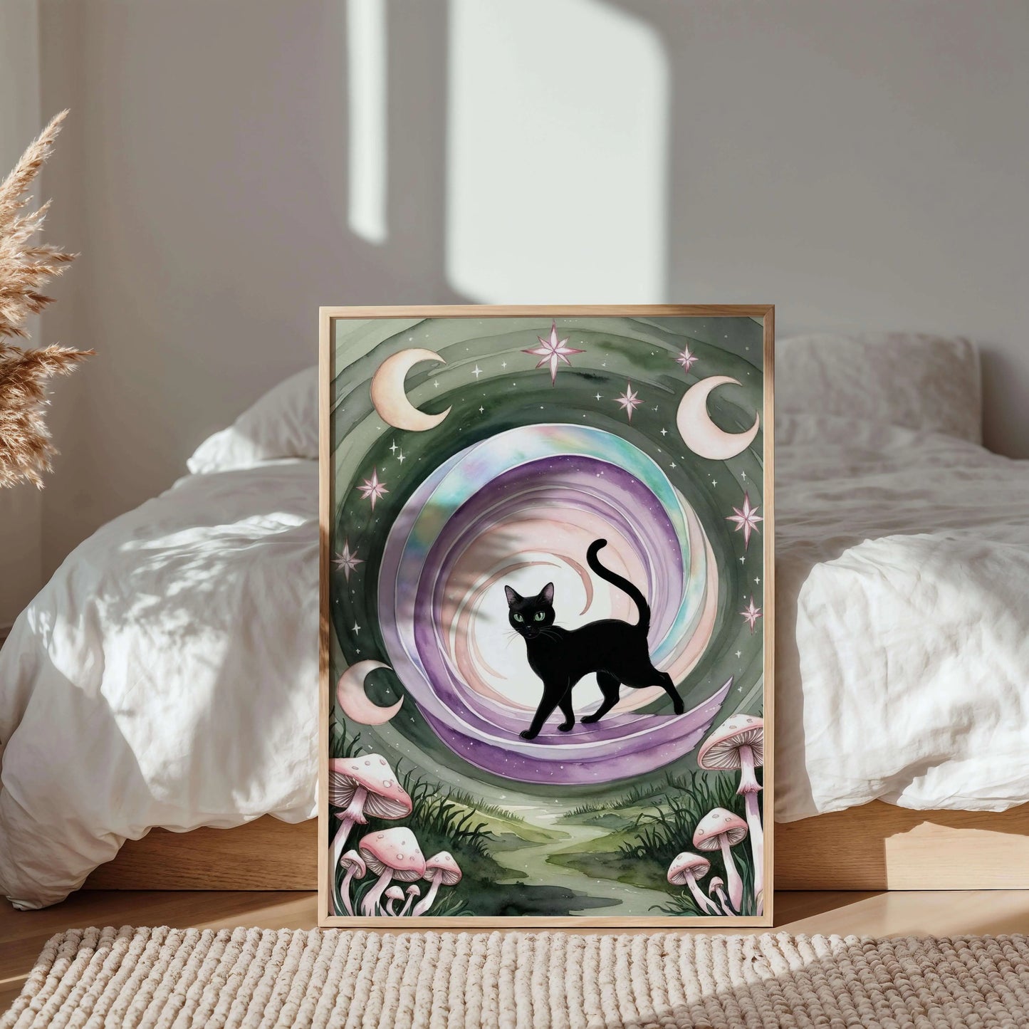 Mystic Moon Cat Print - Nine Lives Tribe