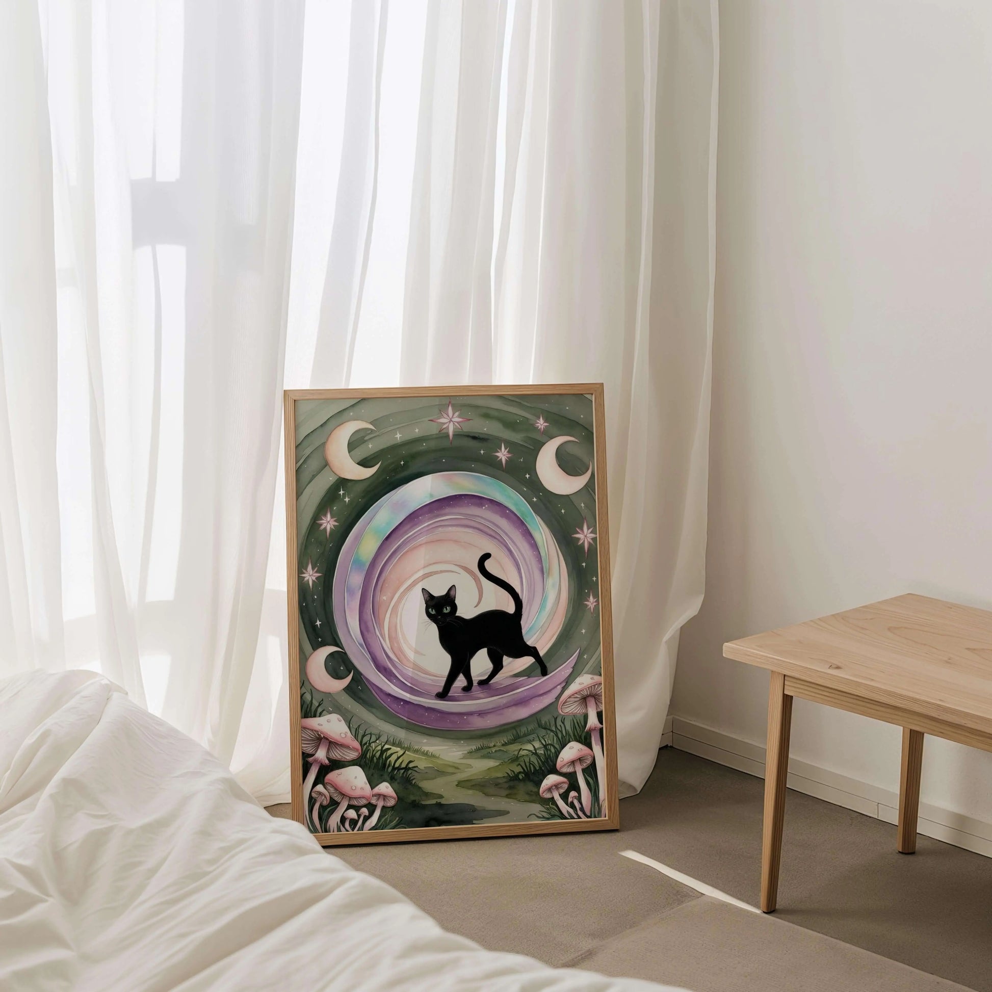 Mystic Moon Cat Print - Nine Lives Tribe