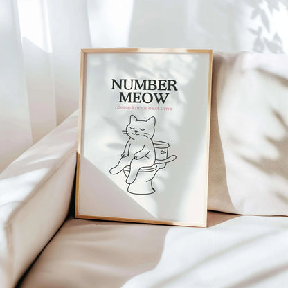 'Number Meow' Bathroom Print - Nine Lives Tribe